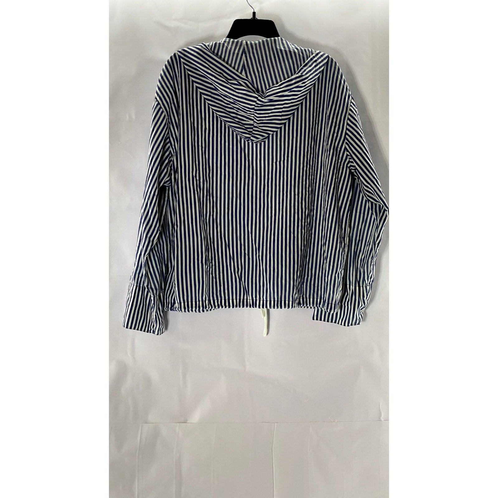 LIMON COMPANY Women's Navy/White Striped Zip-Up Marine Hooded Jacket SZ 2