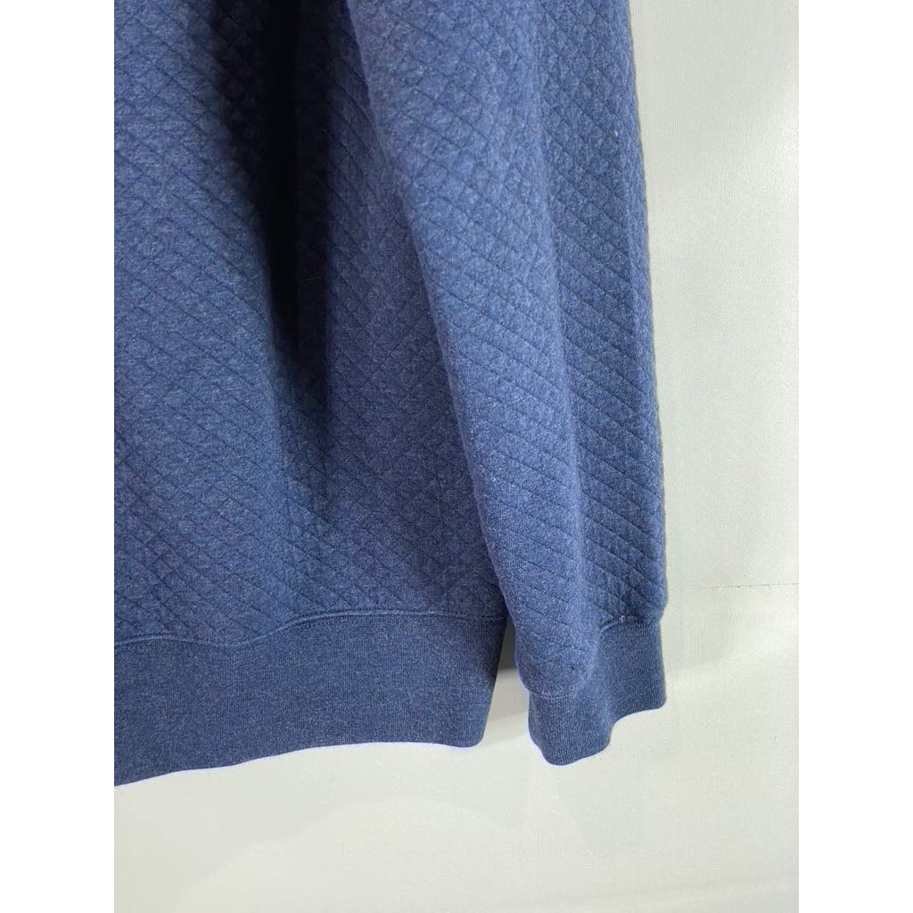 ORVIS Men's Navy Quilted Quarter-Zip Pullover Sweater SZ M
