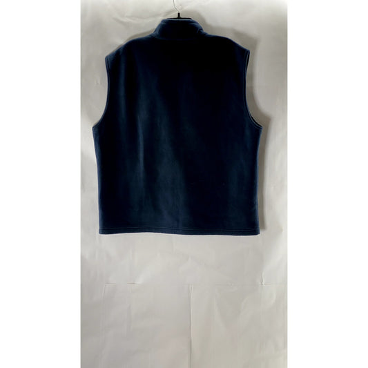 COLUMBIA Men's Navy Steen Mountain Fleece Zipper-Pocket Zip-Up Vest SZ XL