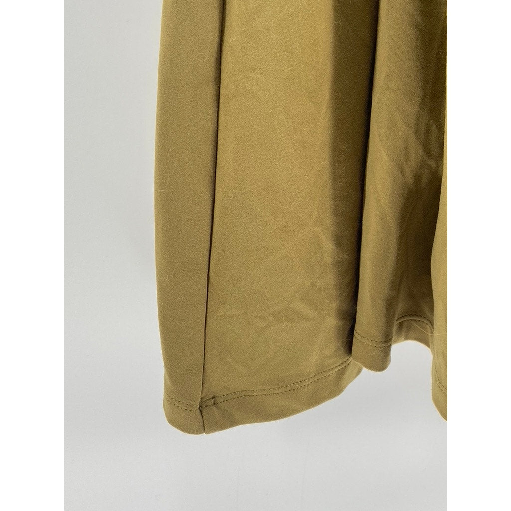 GIRLFRIEND COLLECTIVE Women's Olive Green Cross-Back Halter A-Line Dress SZ S