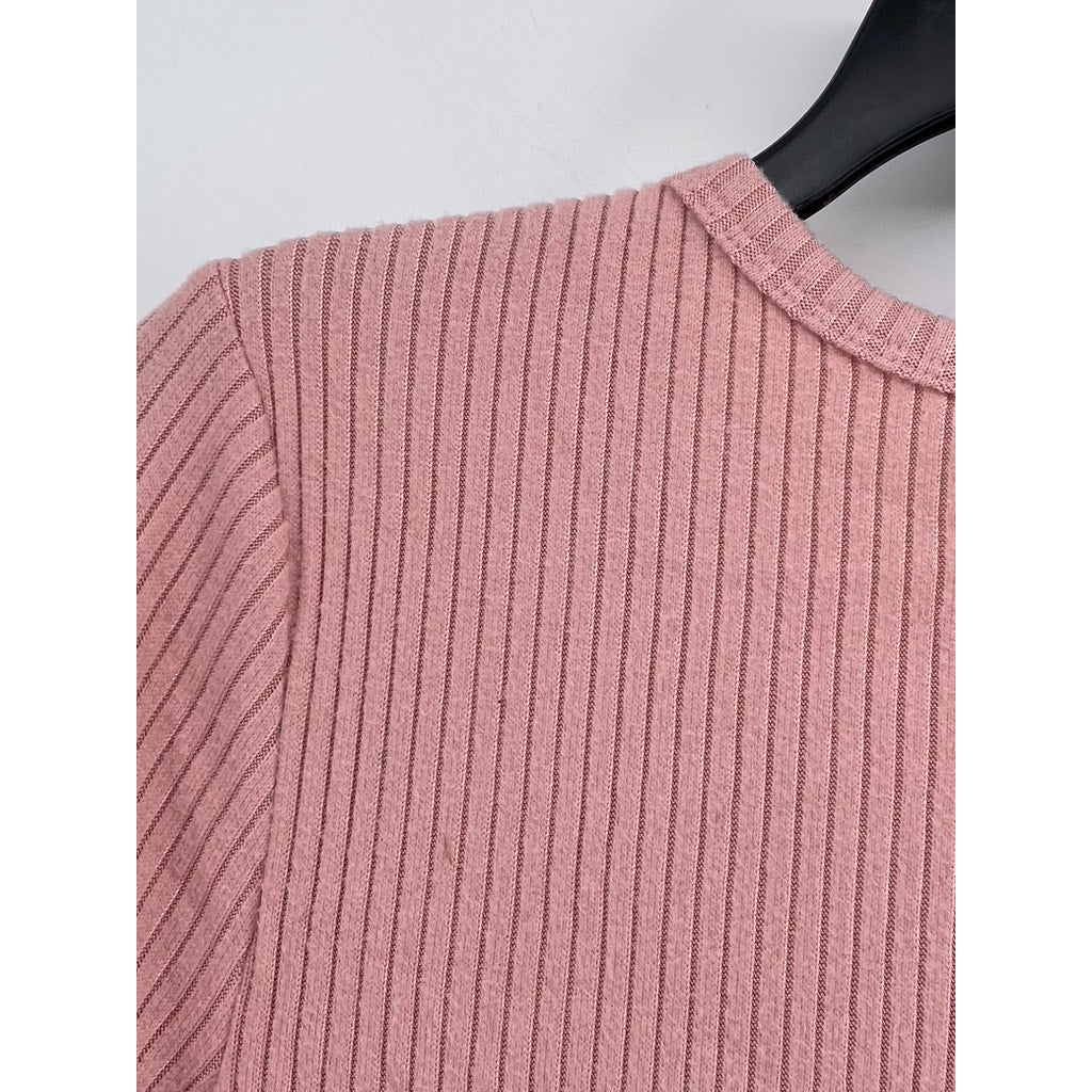 NO BOUNDARIES Women's Ribbed V-Neck Sweater Size L