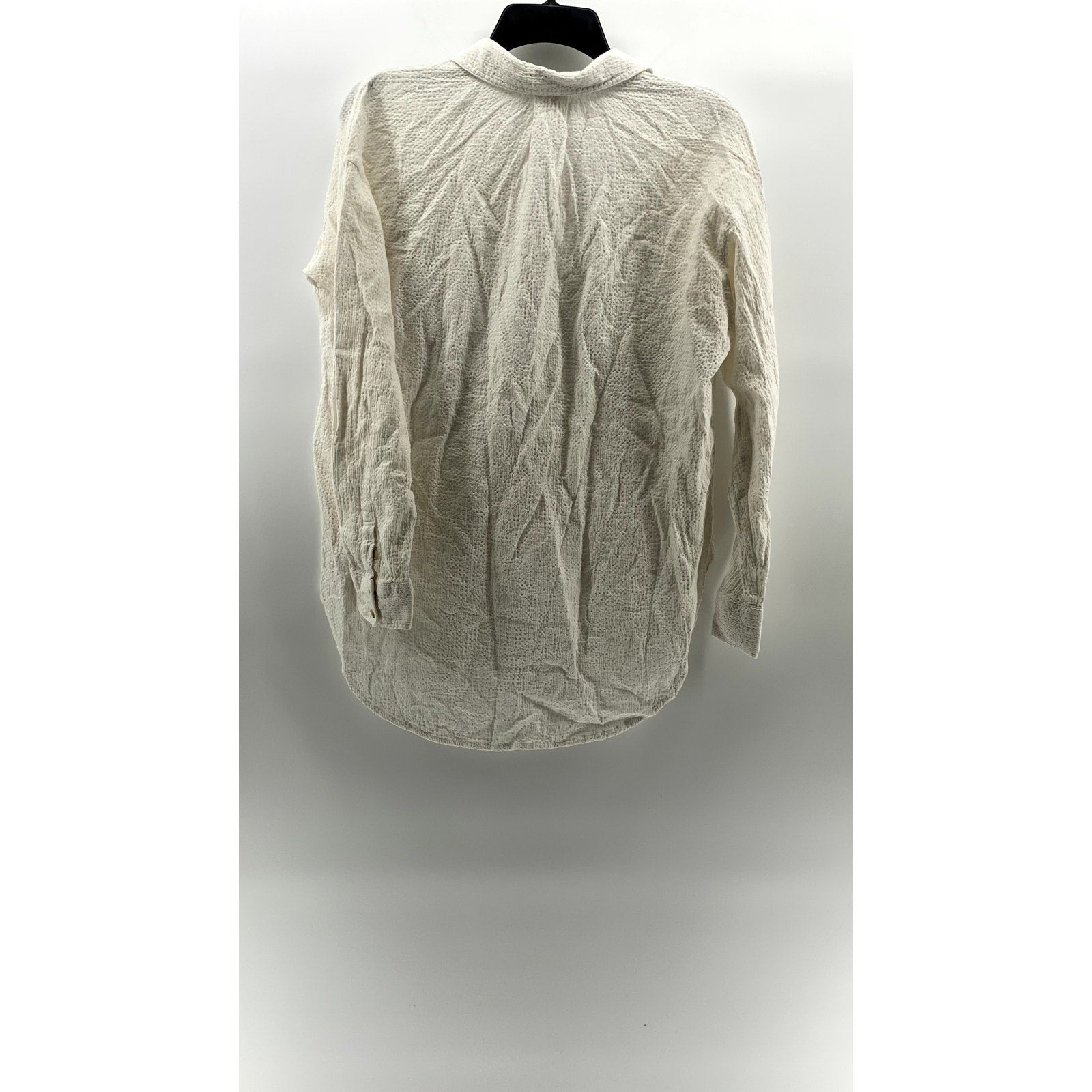 PILCRO AND THE LETTERPRESS Women's White Textured Half-Button Top SZ S