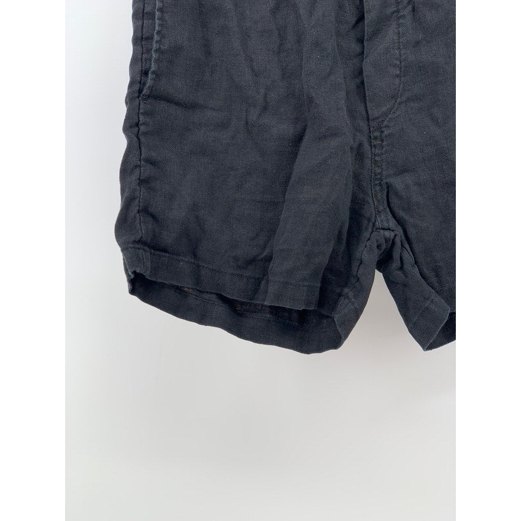 H&M Men's Black Linen Regular Fit Shorts SZ S