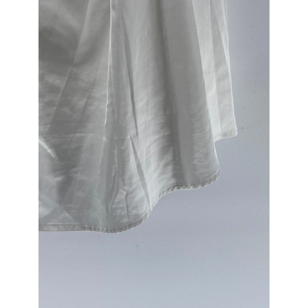 UNBRANDED Women's White Silk Lace-Trim Cutout Back Mini Night Gown SZ M