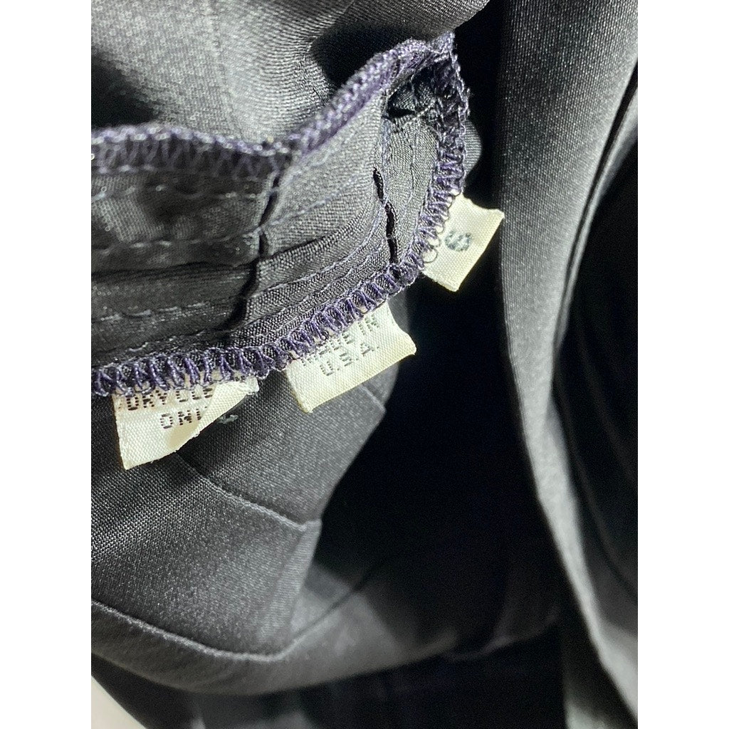 UNBRANDED Women's Black Layered Crewneck Velvet Back Button Long Sleeve Top SZ S