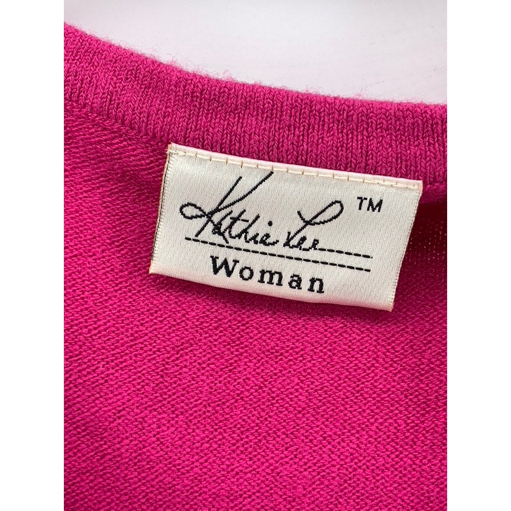 KATHIE LEE Women's Plus Magenta Crewneck Sleeveless Top SZ 22W