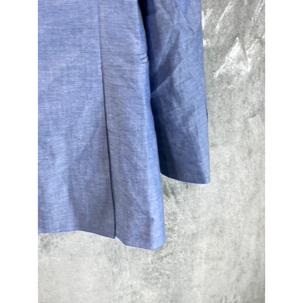 TOMMY HILFIGER Men's Blue Chambray Two-Button Blazer SZ 38R