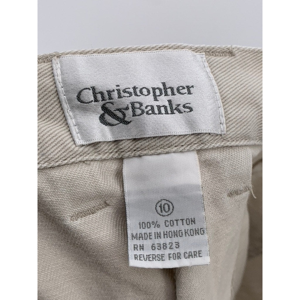 CHRISTOPHER & BANKS Women's Beige Chino Shorts SZ 10