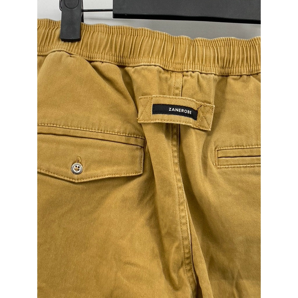 ZANEROBE Men's Tan Drawstring Sureshot Denim Jogger Pants SZ 34