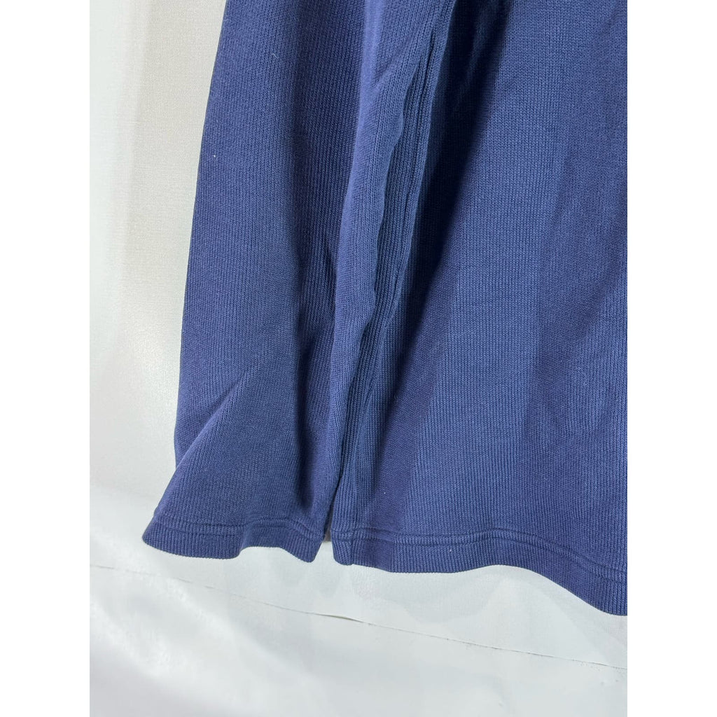 BANANA REPUBLIC Men's Navy Star Quarter-Zip Elbow-Patch Pullover Sweater SZ M