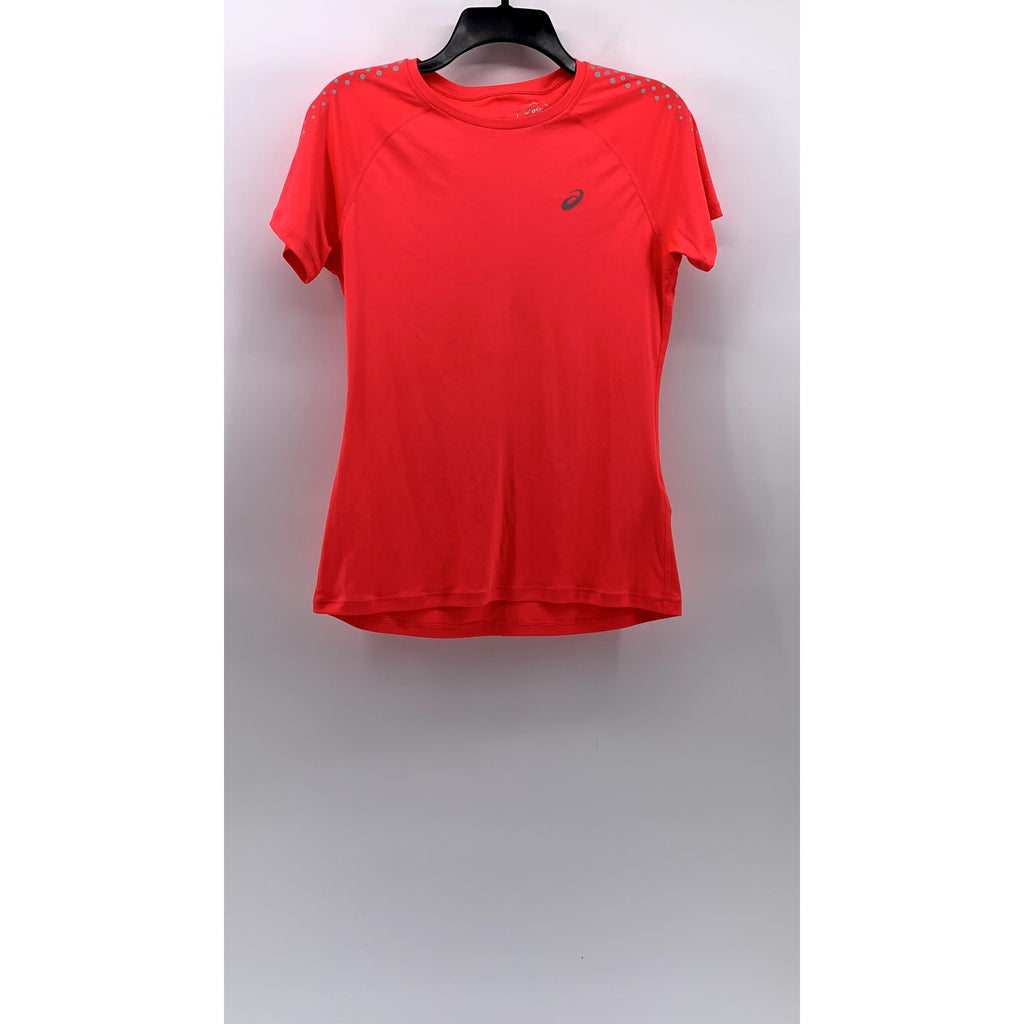 ASICS Women's Neon Orange Crewneck Short Sleeve Active Top SZ M