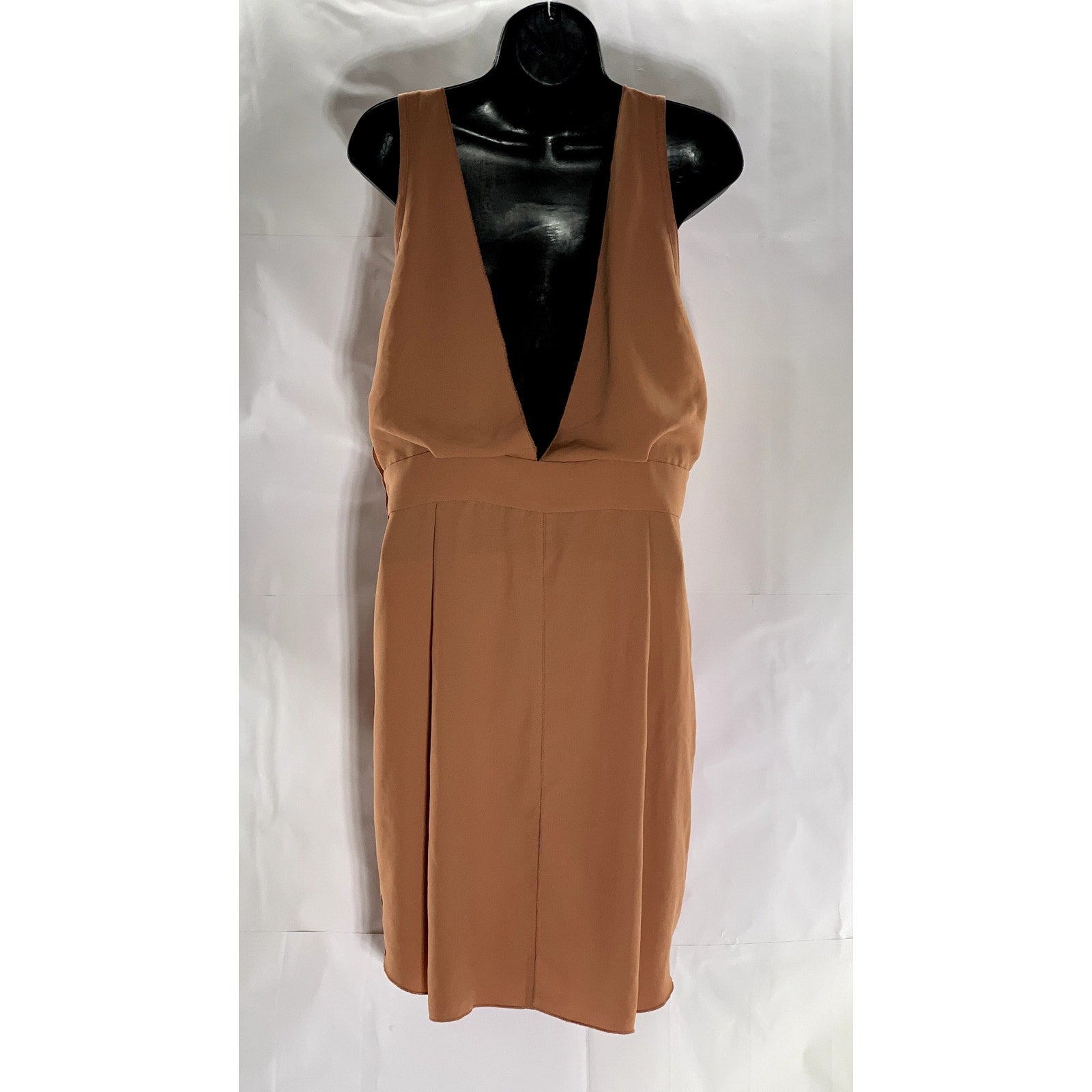WILFRED Women's Rust Scoop-Neck Back-V Sleeveless Mini Dress SZ 8