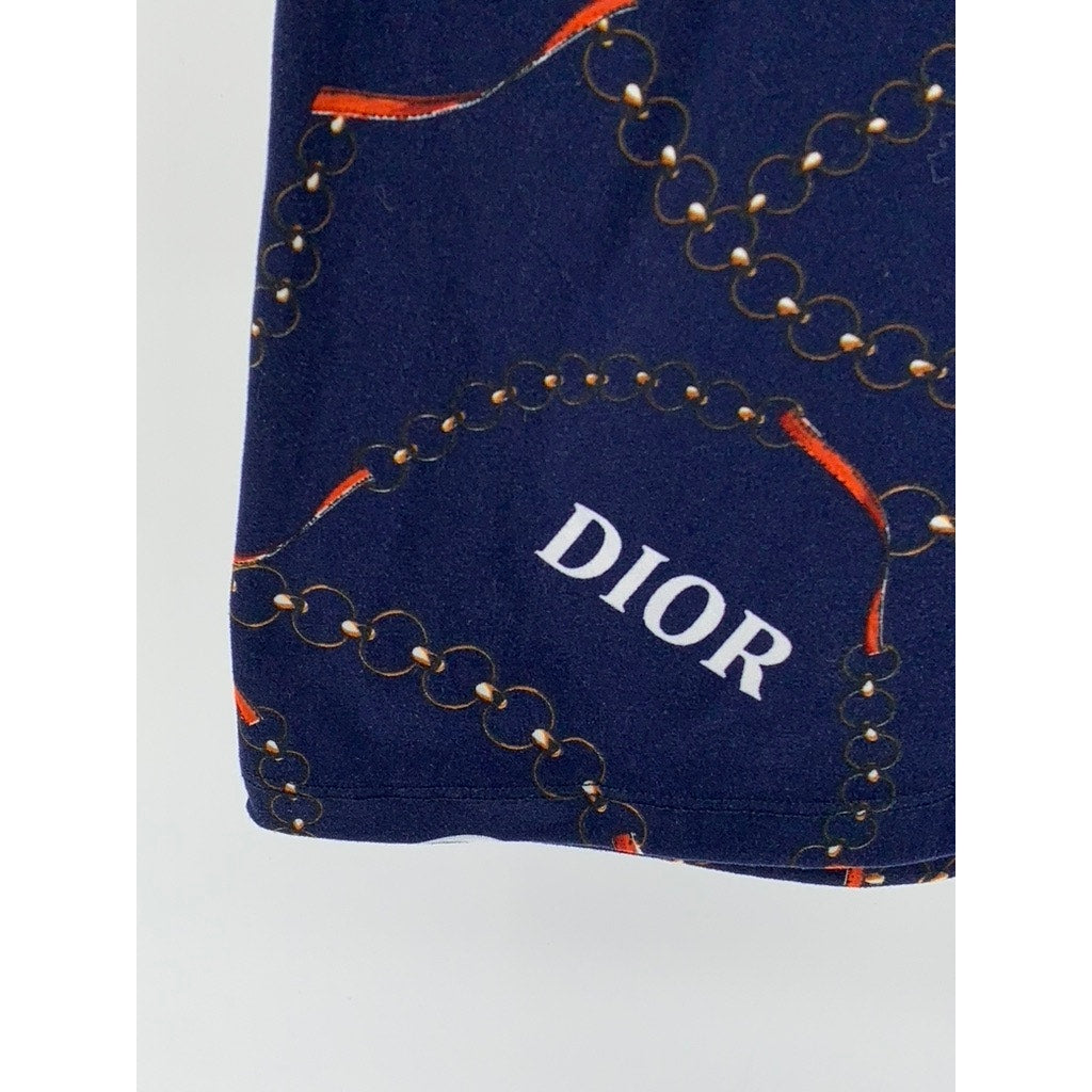 UNBRANDED Women's Navy Chain Logo Short Sleeve Dress SZ L