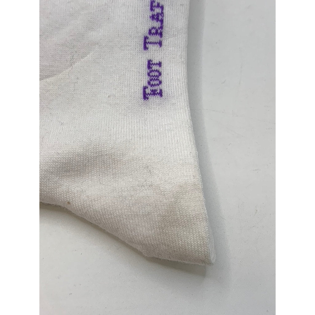 FOOT TRAFFIC Women's White Multi Sail Print Crew Socks SZ 4-10