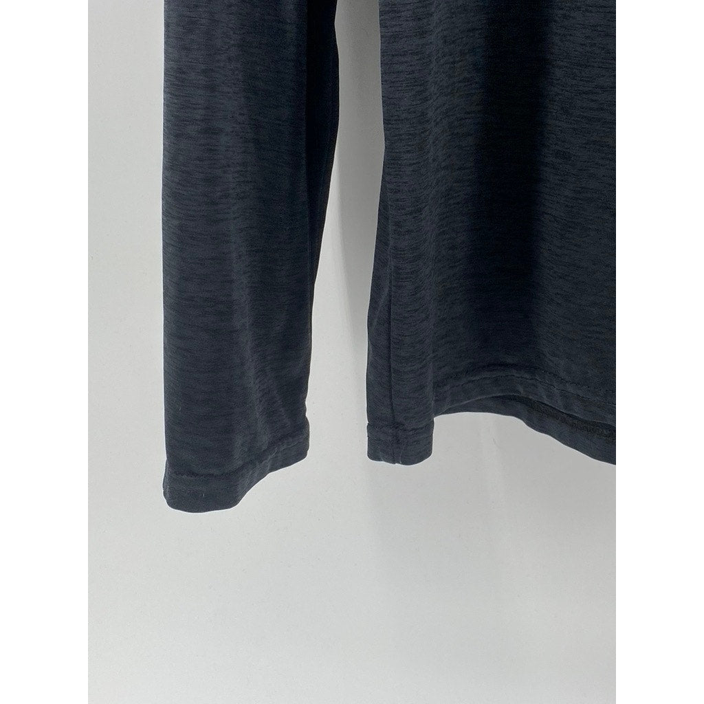 REAL ESSENTIALS Men's Charcoal Half-Zip Long Sleeve Active Shirt SZ S