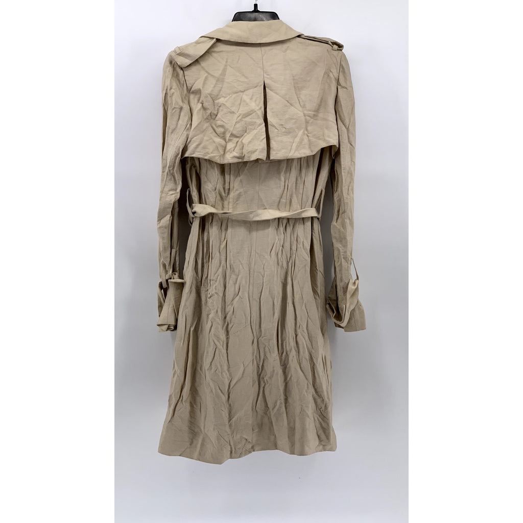 BCBGMAXAZARIA Women's Beige Cape Long Sleeve Belted Trench Coat SZ XS