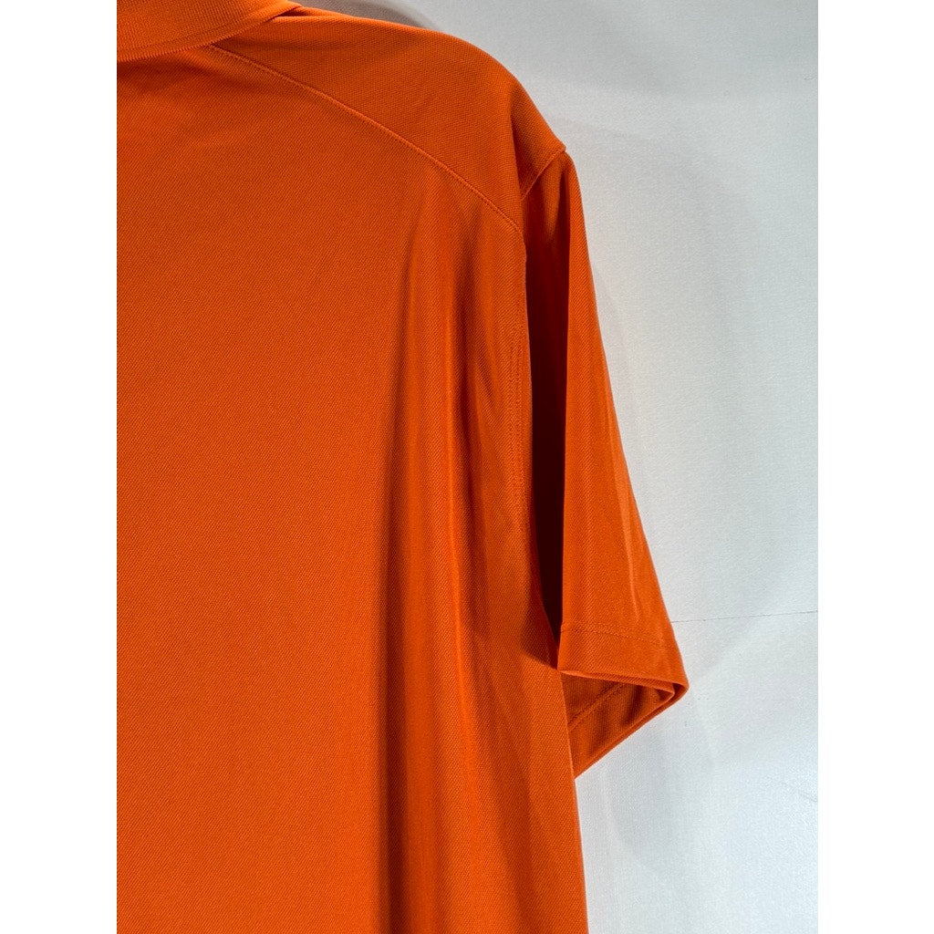 NIKE Men's Orange Dri-Fit Standard-Fit Short Sleeve Polo Shirt SZ M