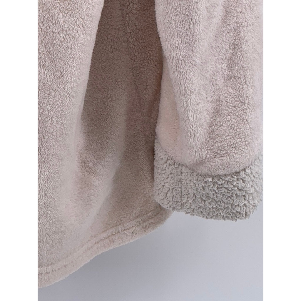 LOVE HIP Women's Light Pink Fleece Sherpa Lined Crewneck Sweater SZ M-L