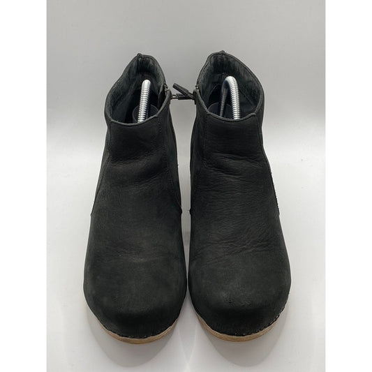 DANSKO Women's Black Leather Maria Slip-On Round-Toe Ankle Boots SZ 42(US11.5)