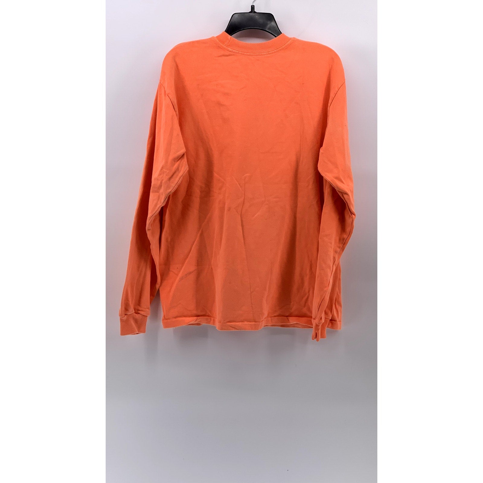 LOS ANGELES APPAREL Men’s Neon Orange Solid Crewneck Long Sleeve T-Shirt SZ M