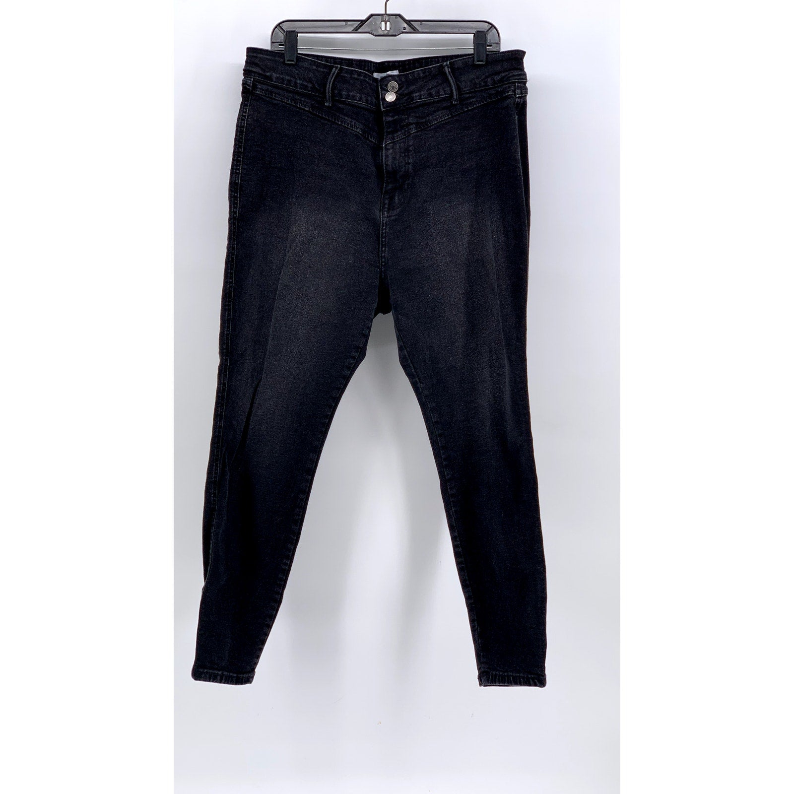 FOREVER 21 Women's Black Solid Skinny-Leg Denim Jeans SZ 16