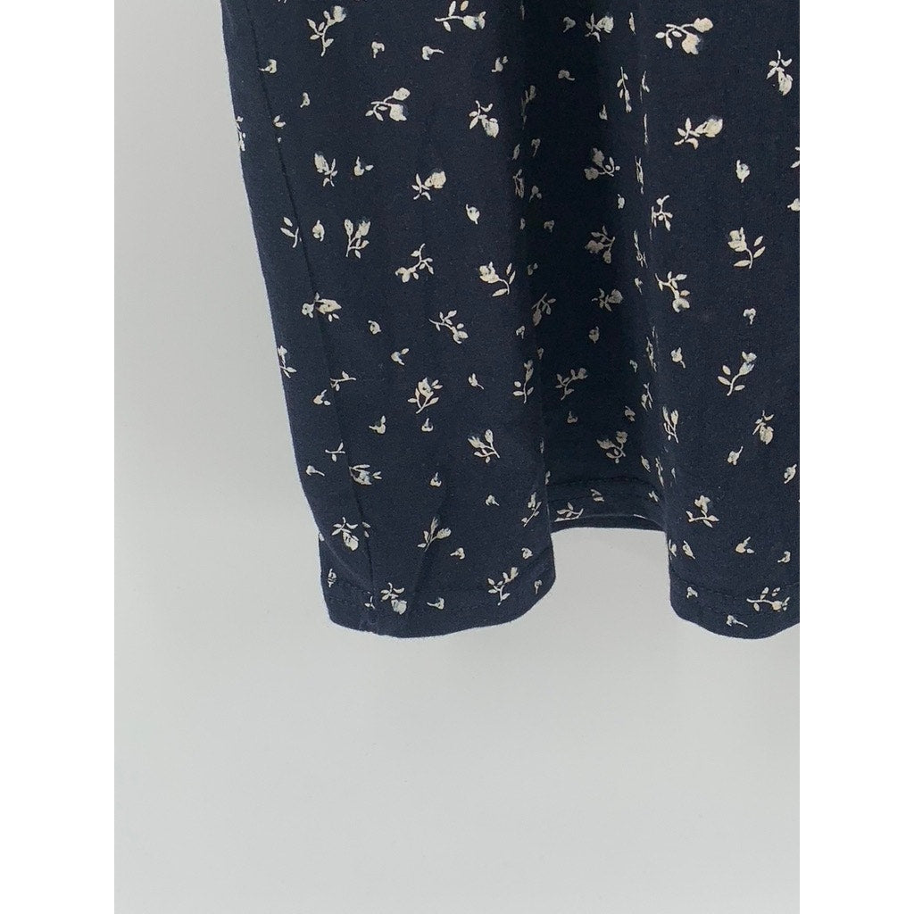 EHP DESIGN By OMISTUIDIO Women's Navy Floral V-Neck Spaghetti Strap Dress SZ M