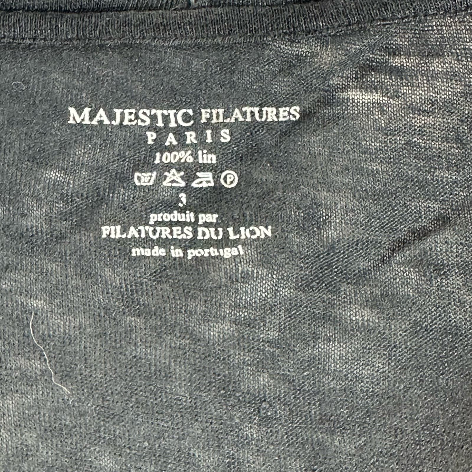 MAJESTIC FILATURES Women's Black Solid Button-Down Tie-Neck Cardigan SZ 3(USM)