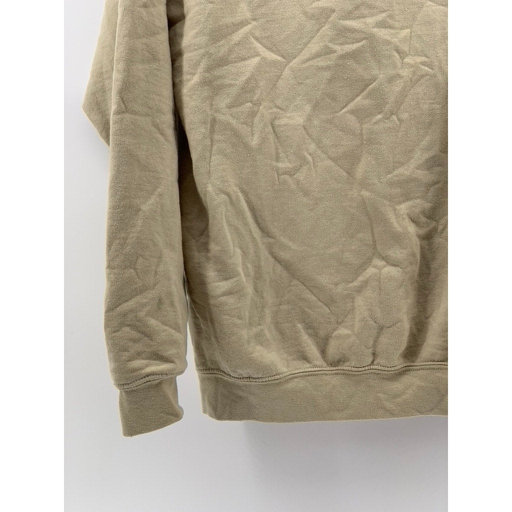 Gildan Men's Sand Crewneck Swirl Graphic Sweatshirt SZ M