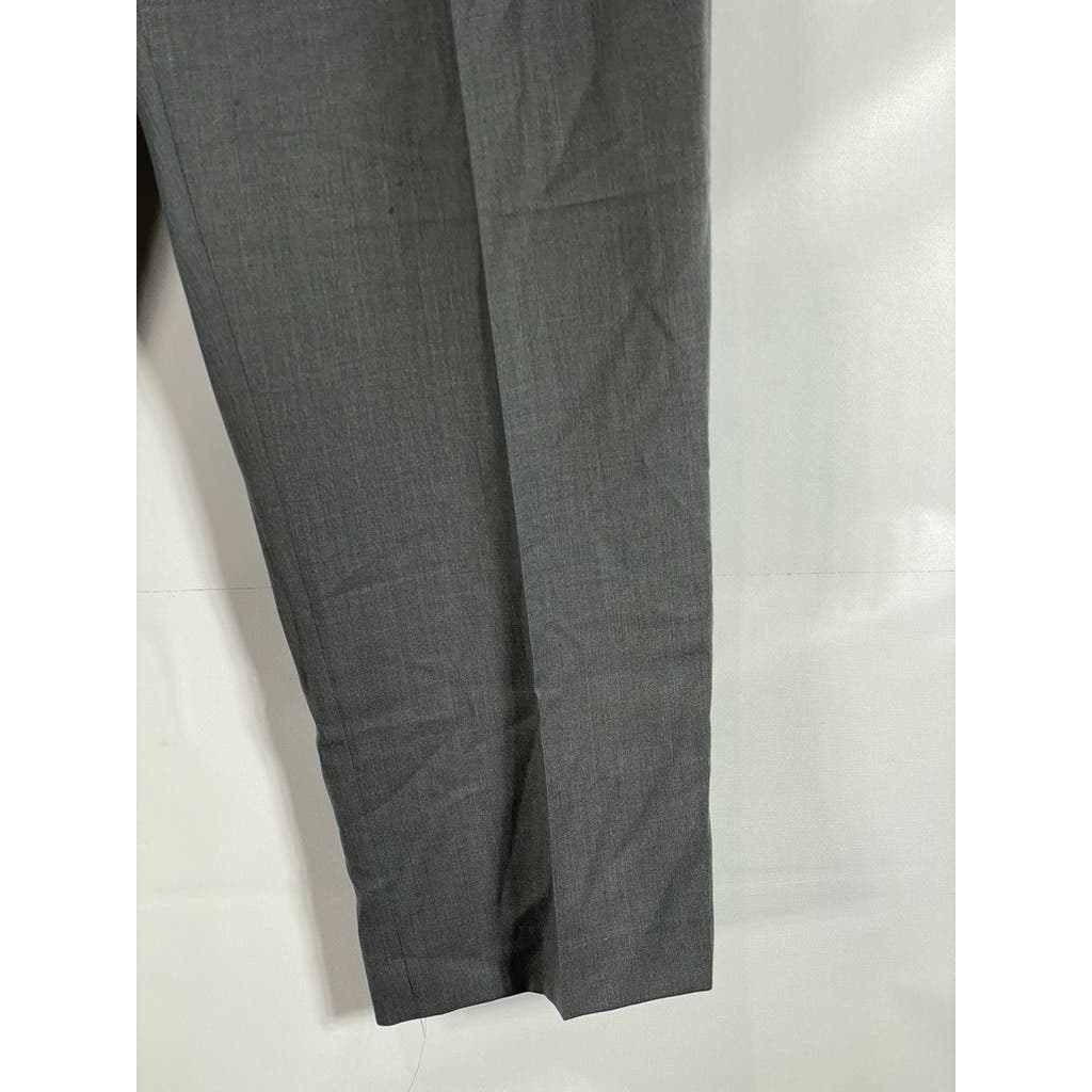 LANDS' END Men's Charcoal Traditional-Fit Pleated Wool Dress Pants SZ 364