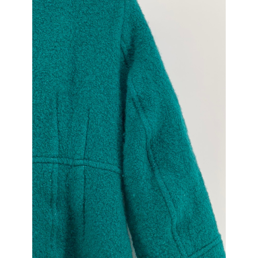 NANETTE LEPORE Women's Blue-Green Wool-Blend Zip-Up Coat SZ 4