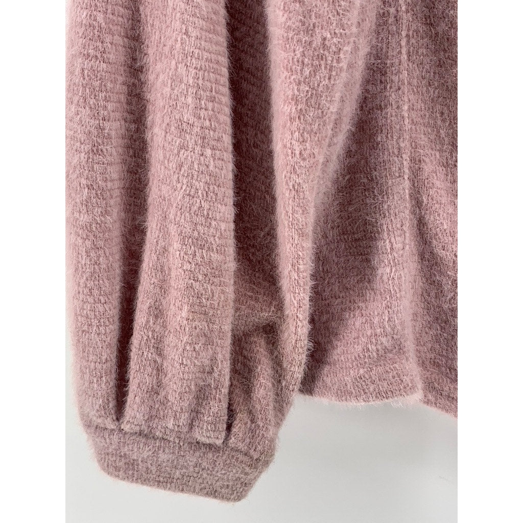 C&C CALIFORNIA Women's Pink Soft Knit V-Neck Sweater Top SZ XL