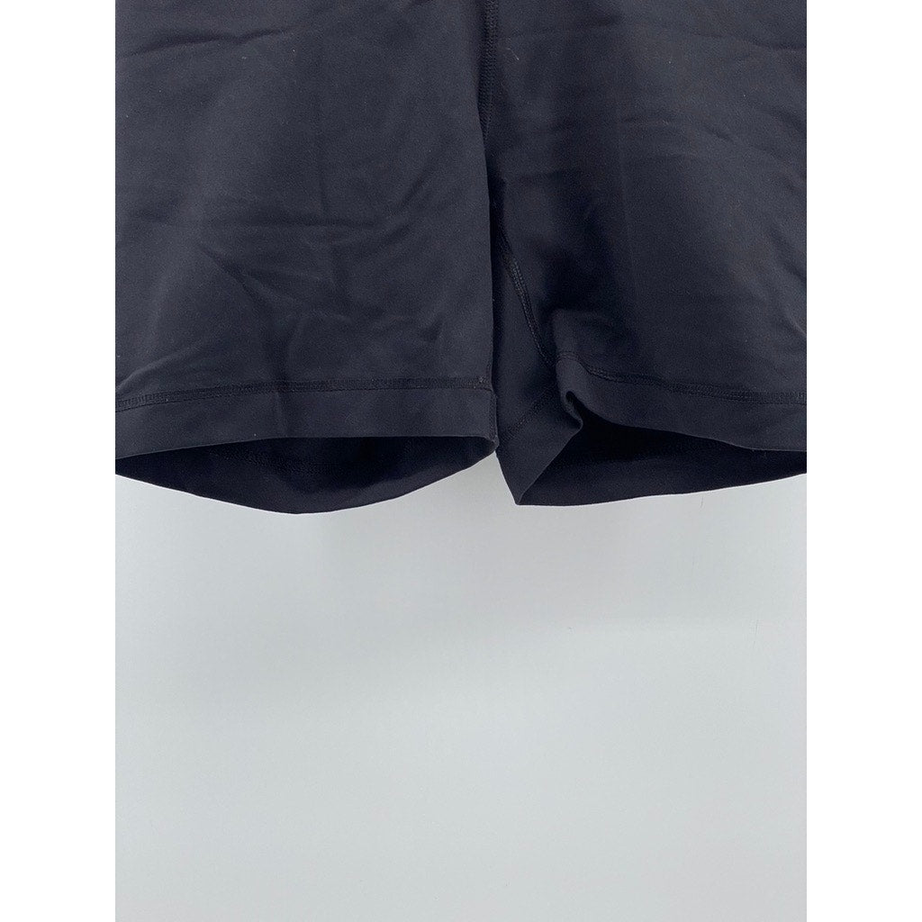 90 DEGREE BY REFLEX Women's Black Solid High-Rise Pull-On Bike Shorts SZ XS