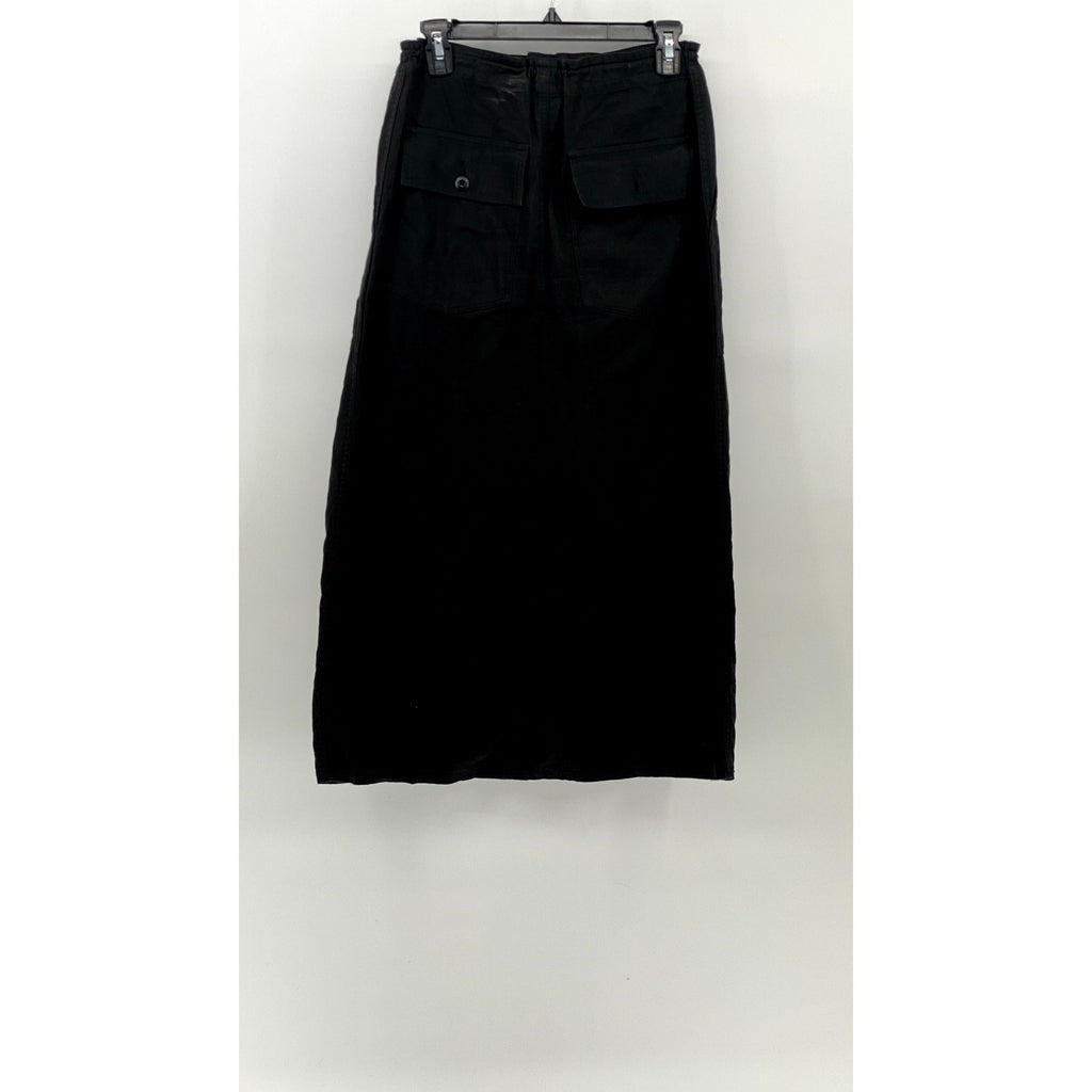NEEDLES Women's Black Drawstring A-Line Casual Maxi Skirt SZ 1(US L)