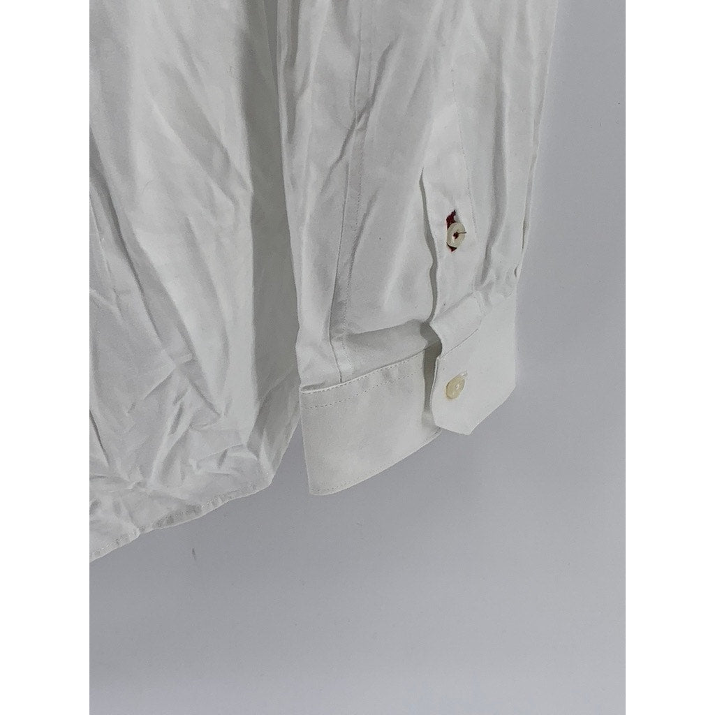 TED BAKER LONDON Men's White Slim-Fit Plain Button-Up Shirt SZ 15.5