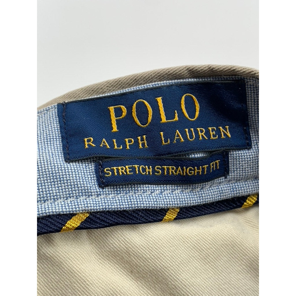 POLO RALPH LAUREN Men's Tan Stretch Straight Fit Pants SZ 34X34
