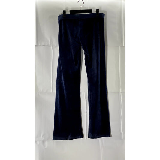 JUICY COUTURE Women's Vintage y2k Bootcut Flare Velour Navy Trackpant SZ S