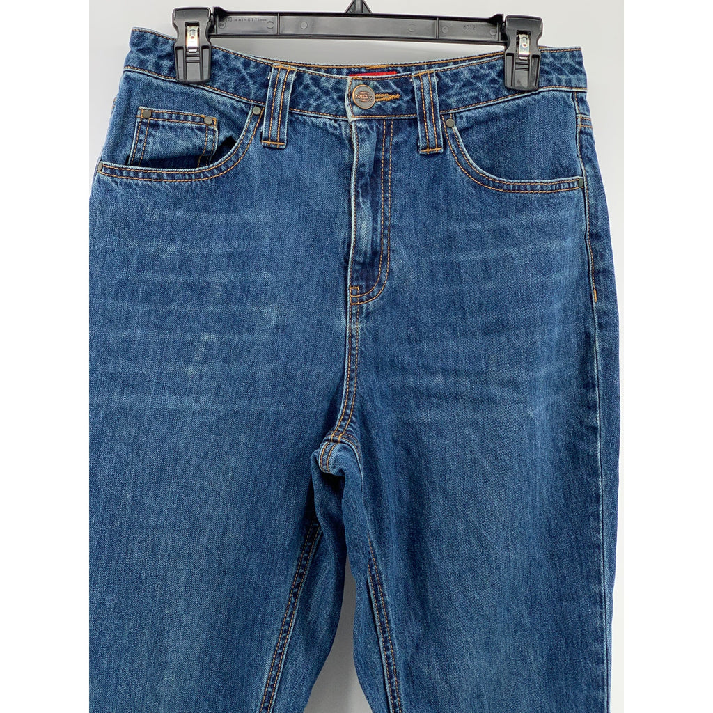 DICKIES Women's Vintage Y2K Blue Denim Cuffed Five-Pocket Jeans SZ 7/28