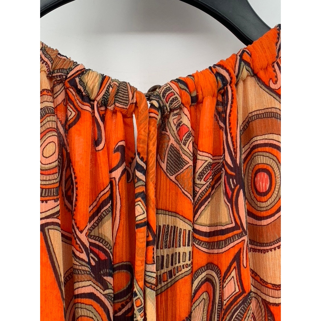 A.L.C Women's Orange Silk Bella Paisley Halter Mini Dress SZ 8