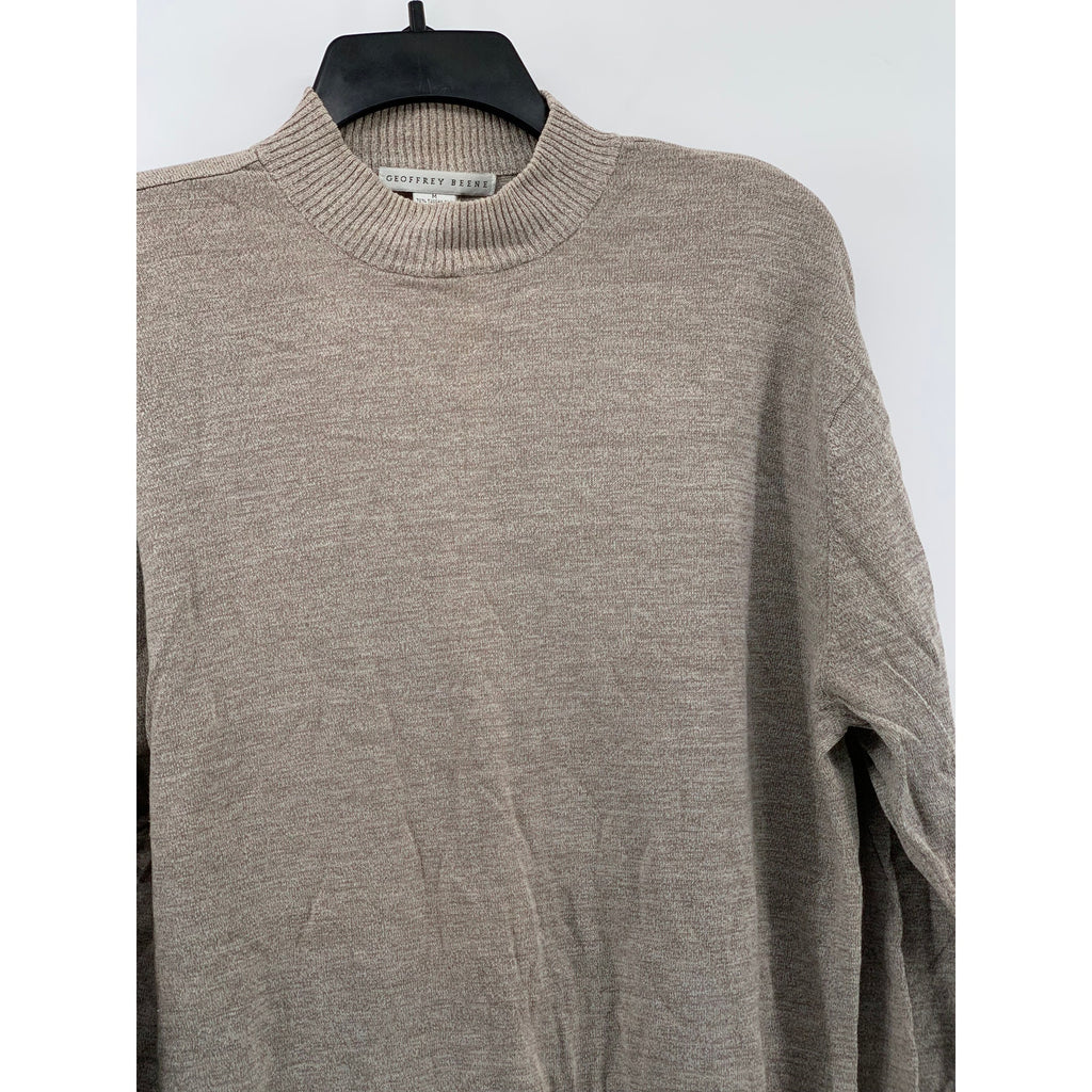 GEOFFREY BEENE Men's Vintage 90's Beige Knit Crewneck Long Sleeve Sweater SZ M