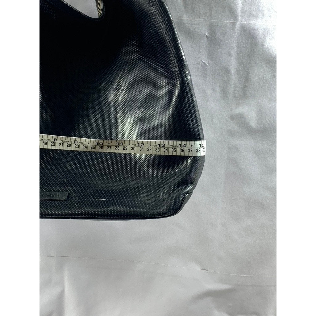 CALVIN KLEIN Women's Black Faux Leather Textured Shoulder Bag