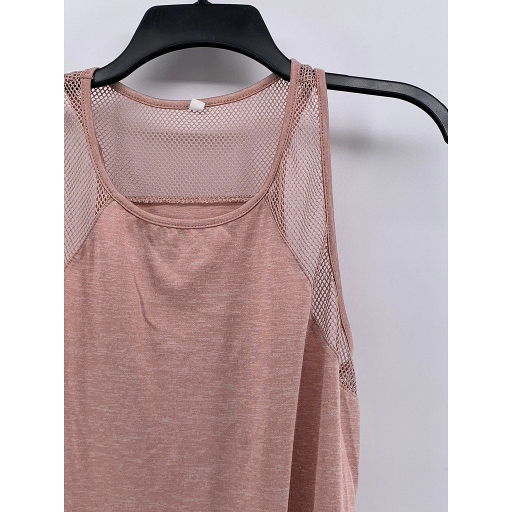 ICTIVE Women's Pink Heathered Mesh Active Tank Top SZ M