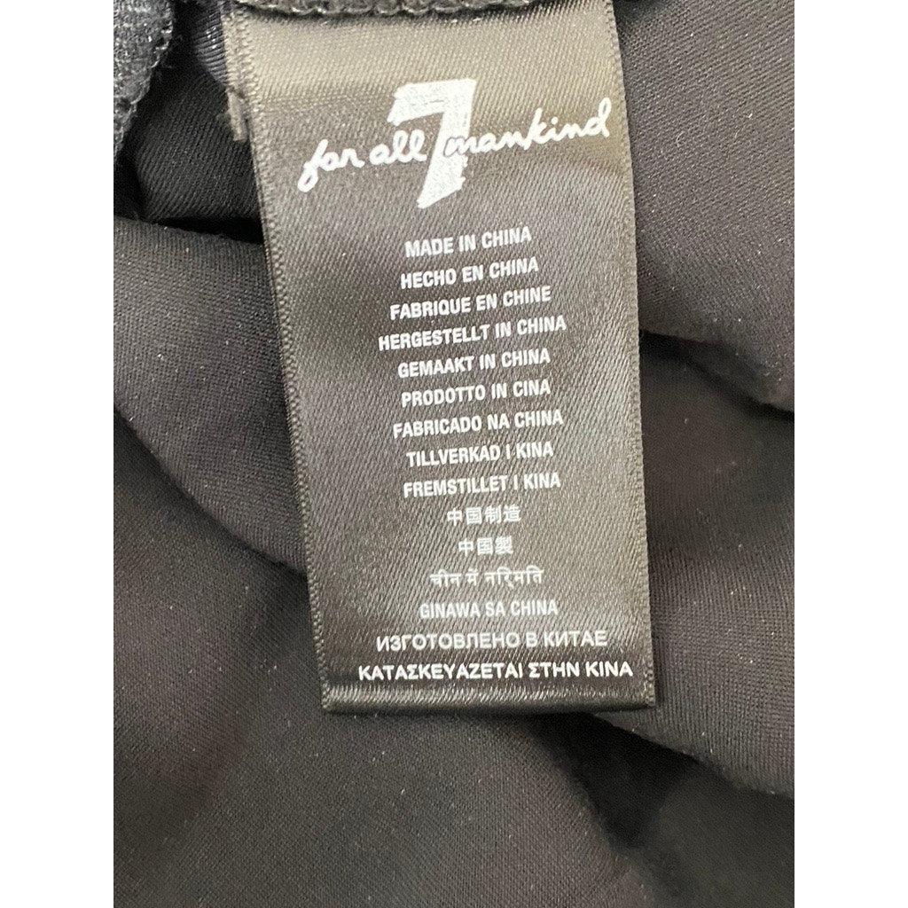 7 FOR ALL MANKIND Women's Black Satin Cowl-Neck Spaghetti Strap Camisole Top SZS