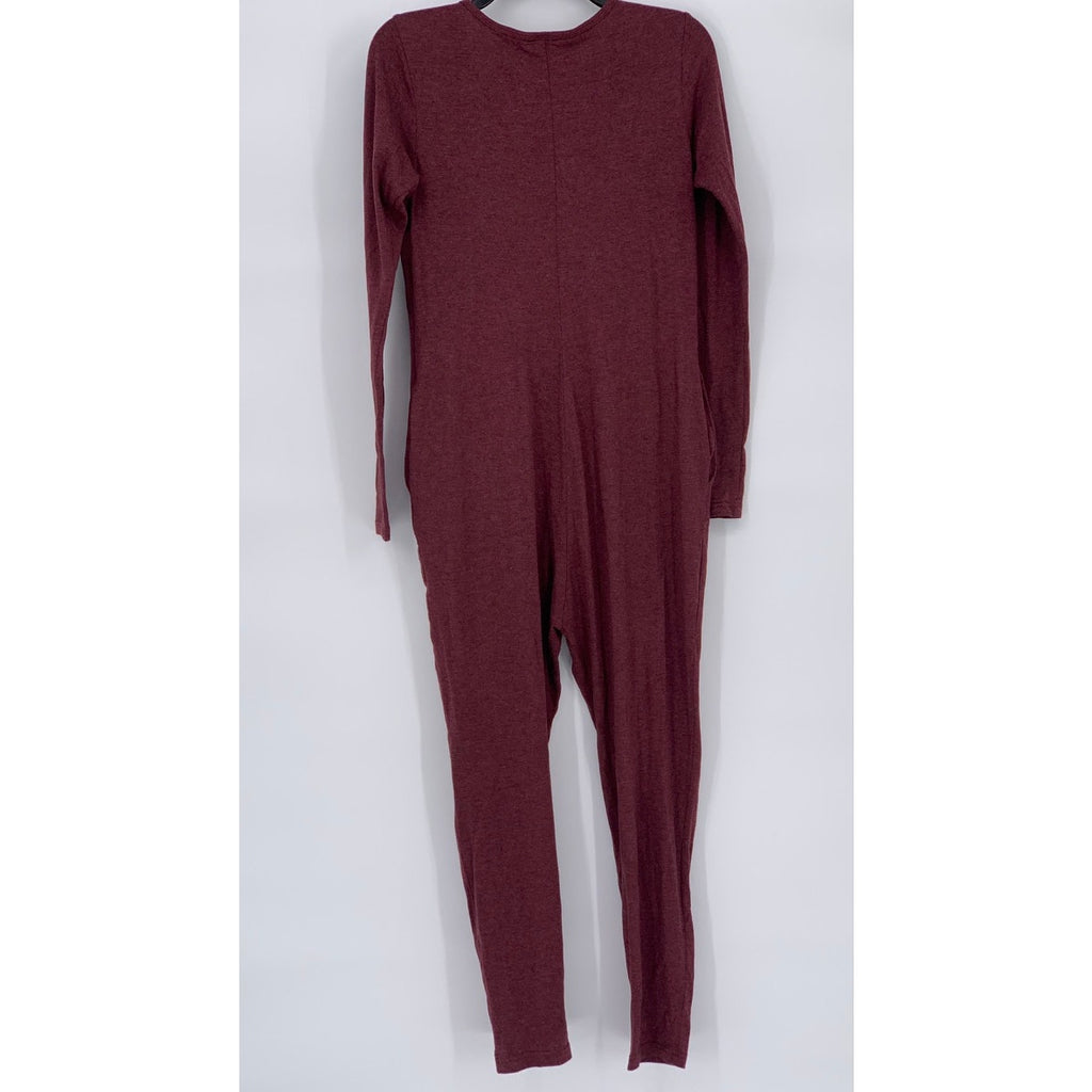 SMASH + TEES Women's Burgundy V-Neck Long Sleeve Friday Romper SZ 2XS