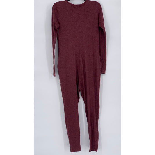 SMASH + TEES Women's Burgundy V-Neck Long Sleeve Friday Romper SZ 2XS