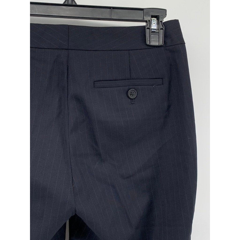J.CREW Women's Petite Navy Pinstripe Favorite Fit Wool Pants SZ 0P