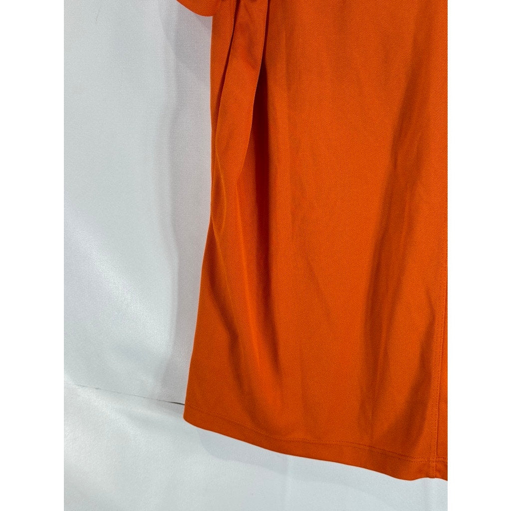 NIKE Men's Orange Dri-Fit Standard-Fit Short Sleeve Polo Shirt SZ M