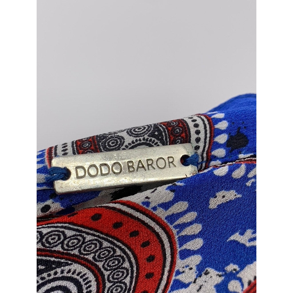 DODO BAR OR Women's Blue-Red Silk Paisley Printed Mini Skirt SZ 40(USS)