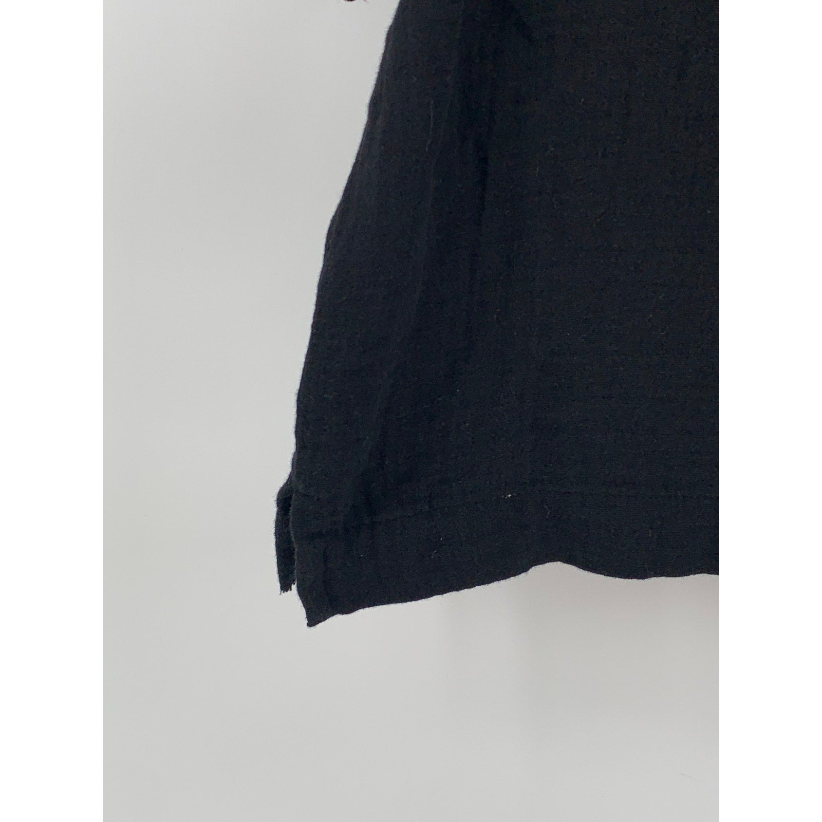 GAP Women's Black Solid Lightweight Split-Neck Short Sleeve Top SZ S