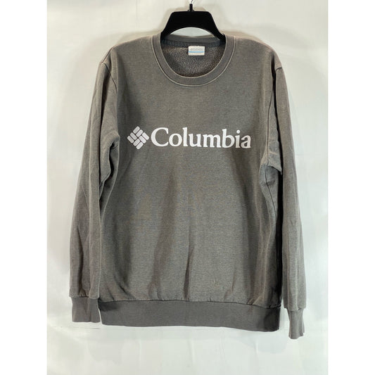 COLUMBIA Men's Gray Crewneck Logo Graphic Pullover Sweatshirt SZ M