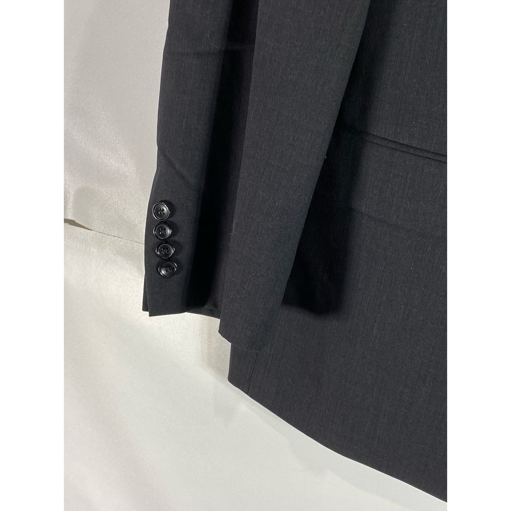 EMANUEL EMANUEL UNGARO Men's Black Solid Two-Button Wool Suit Jacket SZ 48R